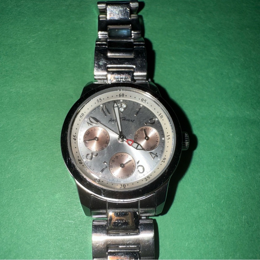 Angle Heart Silver and Rose Gold Color Watch